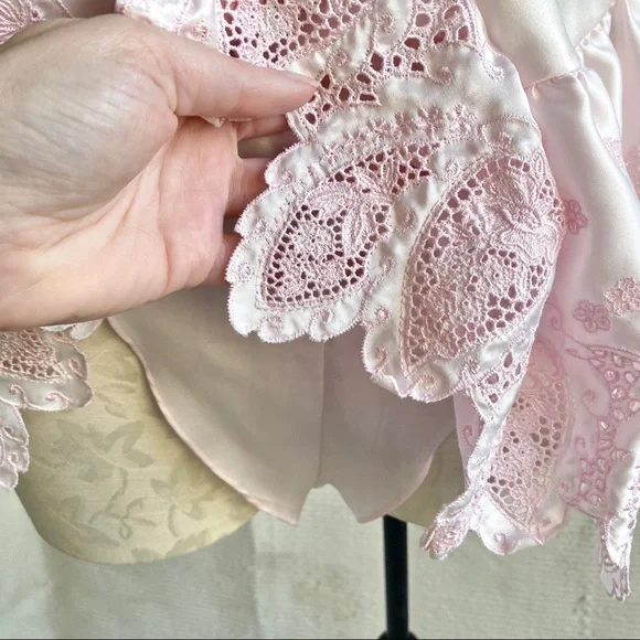 Vintage Victoria’s Secret 70s 80s Pink Teddy Top Lingerie Bodysuit Onesie Romper - Picture 6 of 8